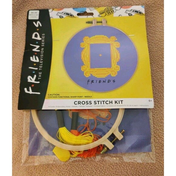 FRIENDS TV Show INNOVATIVE DESIGNS Counted Cross Stitch Kit  6" Hoop Purple Door - Picture 1 of 2
